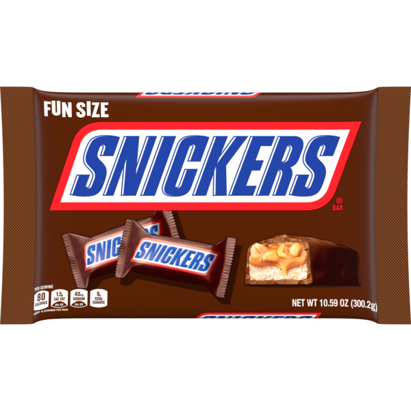 Snickers Chocolate Candy Bars, Fun Size, 10.59 oz Bag